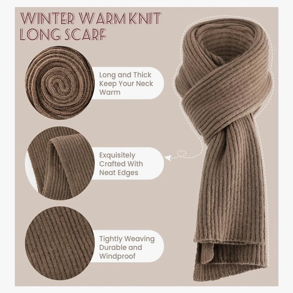 🆕 Womens Winter Beanie Hat Scarf Gloves Set,Touchscreen Gloves for Women 3 in 1